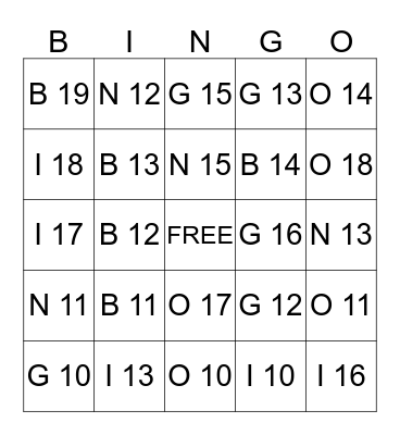 Tricky Teens Bingo Card