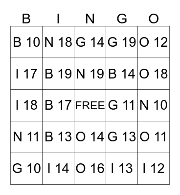 Tricky Teens Bingo Card