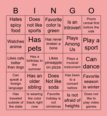 ECS Bingo! Bingo Card