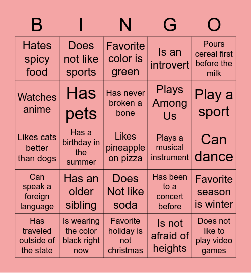 ECS Bingo! Bingo Card