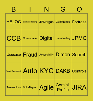EAW - Jargon Bingo Card