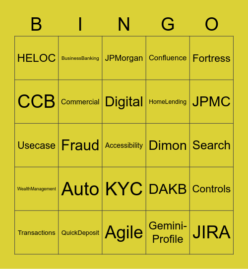 EAW - Jargon Bingo Card