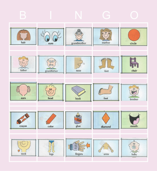 Vocabulary Bingo Card