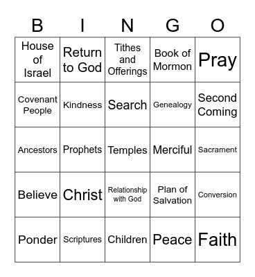 3 Nephi 20-26 Bingo Card