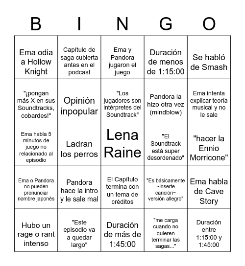 Bingo Onda Cuadrada Bingo Card