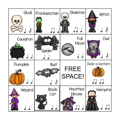 Spooky Rhythms Bingo Card