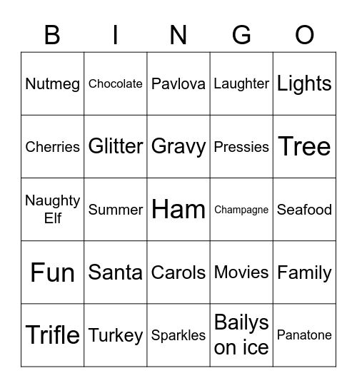 Christmas Bingo Card