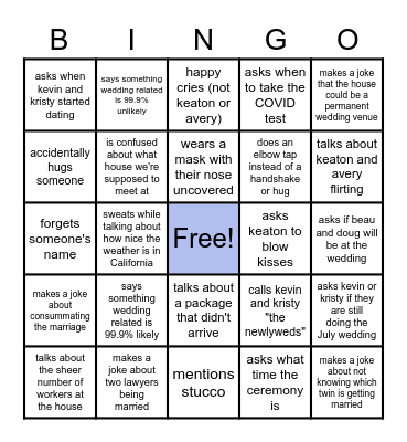 Beau & Doug's Awesome Bingo Challenge Bingo Card