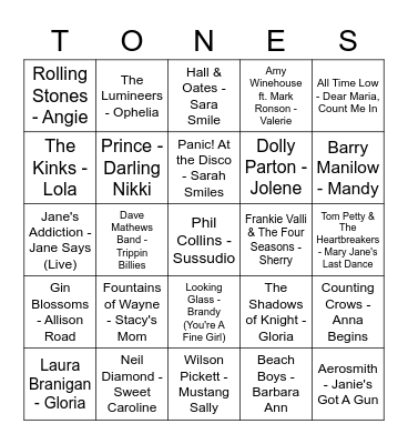 Game Of Tones 10-12-20 BLACKOUT GAME Bingo Card
