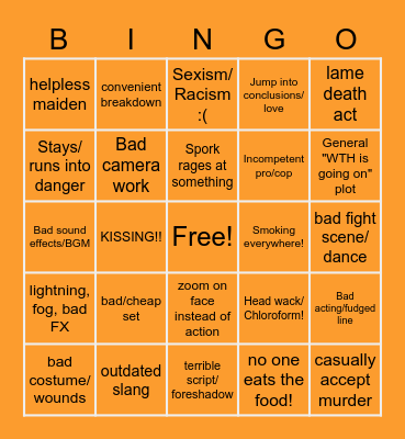 MONDAY MOVIES Bingo Card