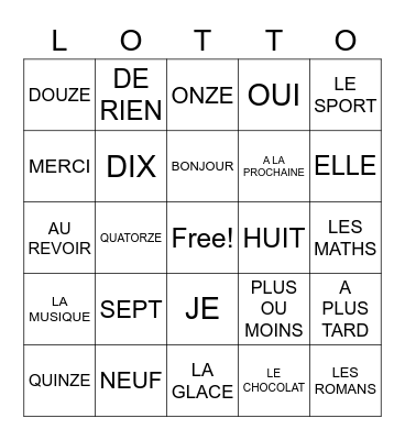 Chapitre 1 Bingo Card