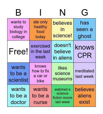 Science Bingo Card