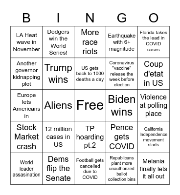 2020 Bingo Card