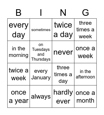 💭 How often do you...? 💭 Bingo Card