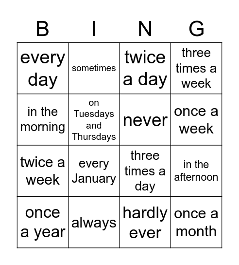 💭 How often do you...? 💭 Bingo Card