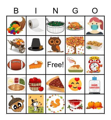 2020 Thanksgiving Bingo Card