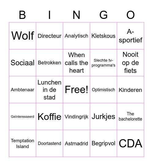 Astrid Bingo Card