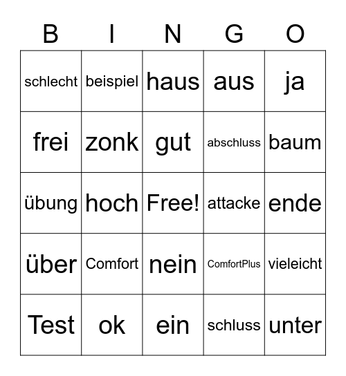 Hausratversicherung Bingo Card