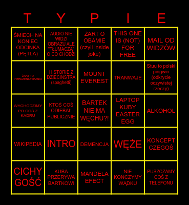 DWÓCH TYPÓW PODKAST BINGO Card