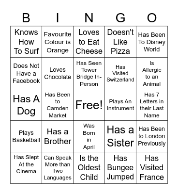 ResLife Bingo Card