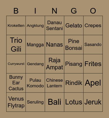 Bismillah menang 🤟😗 Bingo Card