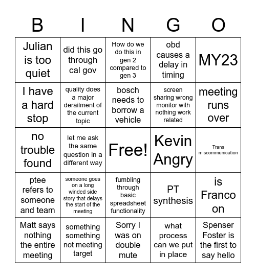 Let’s Coordinate Cals Bingo Card