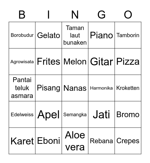 Juan Bingo Card