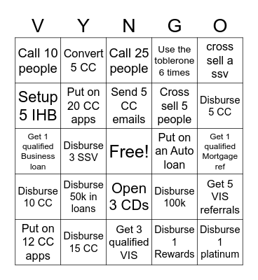 Vyngo Bingo Card