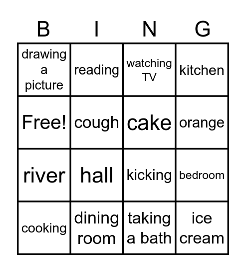 Kid's Box Bingo Card