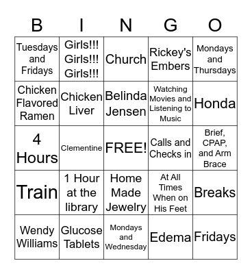 Benissippi 5 Bingo Card