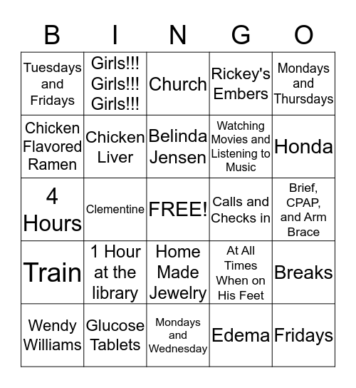 Benissippi 5 Bingo Card
