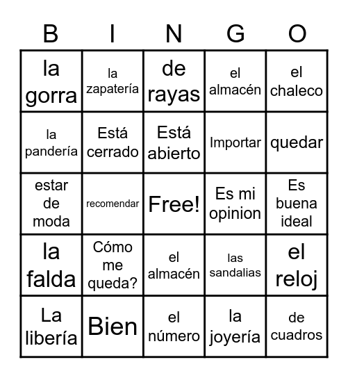 Cómo me queda? Bingo Card