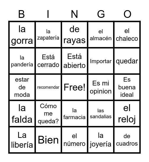 Cómo me queda? Bingo Card