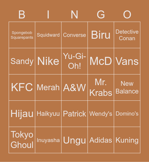 Jiyoung's bingbing Bingo Card
