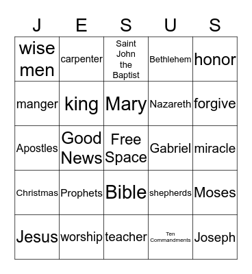 Bingo Chapters Bingo Card