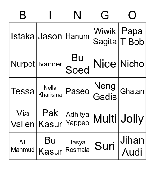 ARA Bingo Card