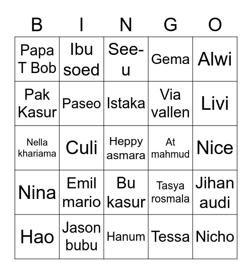 Bingo Al Bingo Card