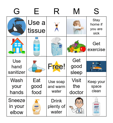 Keep Those Germs Away! Bingo Card