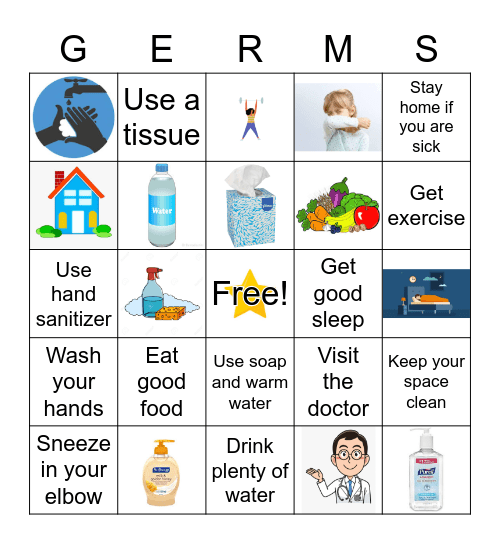 Keep Those Germs Away! Bingo Card