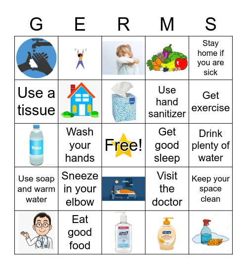 Keep Those Germs Away! Bingo Card