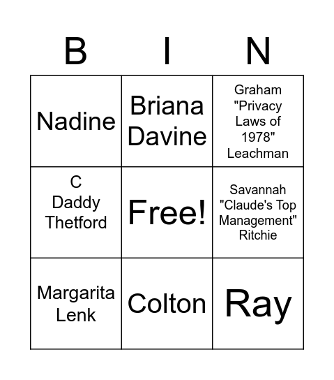 swagdaddy420 Bingo Card