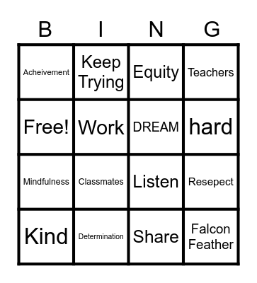 DREAM Rules Bingo Card