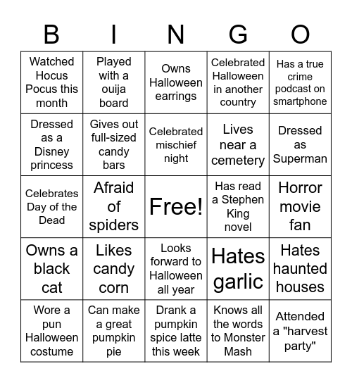 HALLOWEEN BINGO Card