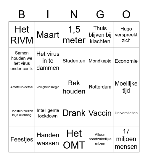 Persco bingo borrel Bingo Card