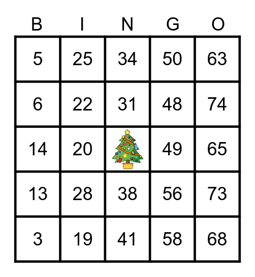 OLF Academy Virtual Christmas Family Bingo Card