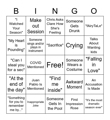 Bachelorette Party Bingo!!! Bingo Card