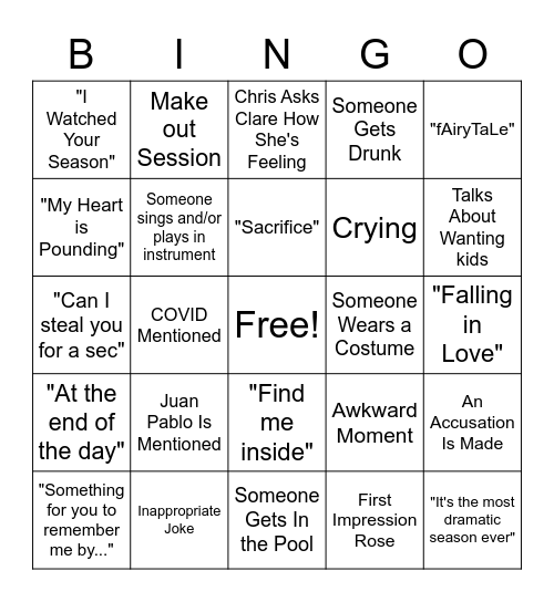 Bachelorette Party Bingo!!! Bingo Card