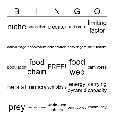 Sience A-3 Bingo Card