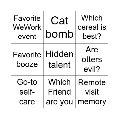 Michelle Bingo Card