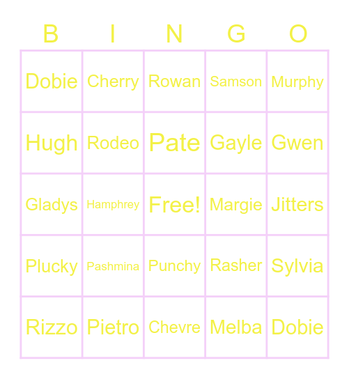 Spooky Bakery Bingo Card